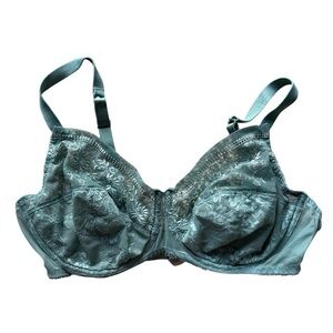 WACOAL Sheer Lace Sensation Underwire Bra 38D Full Cup 855116 Turquoise Coquette